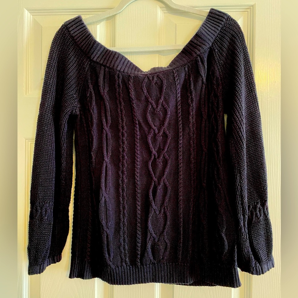 New York & Co Cable Knit Nautical Sweater